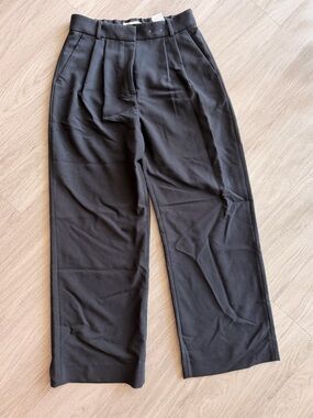 Abercrombie & Fitch Black Wide-Leg Trousers
